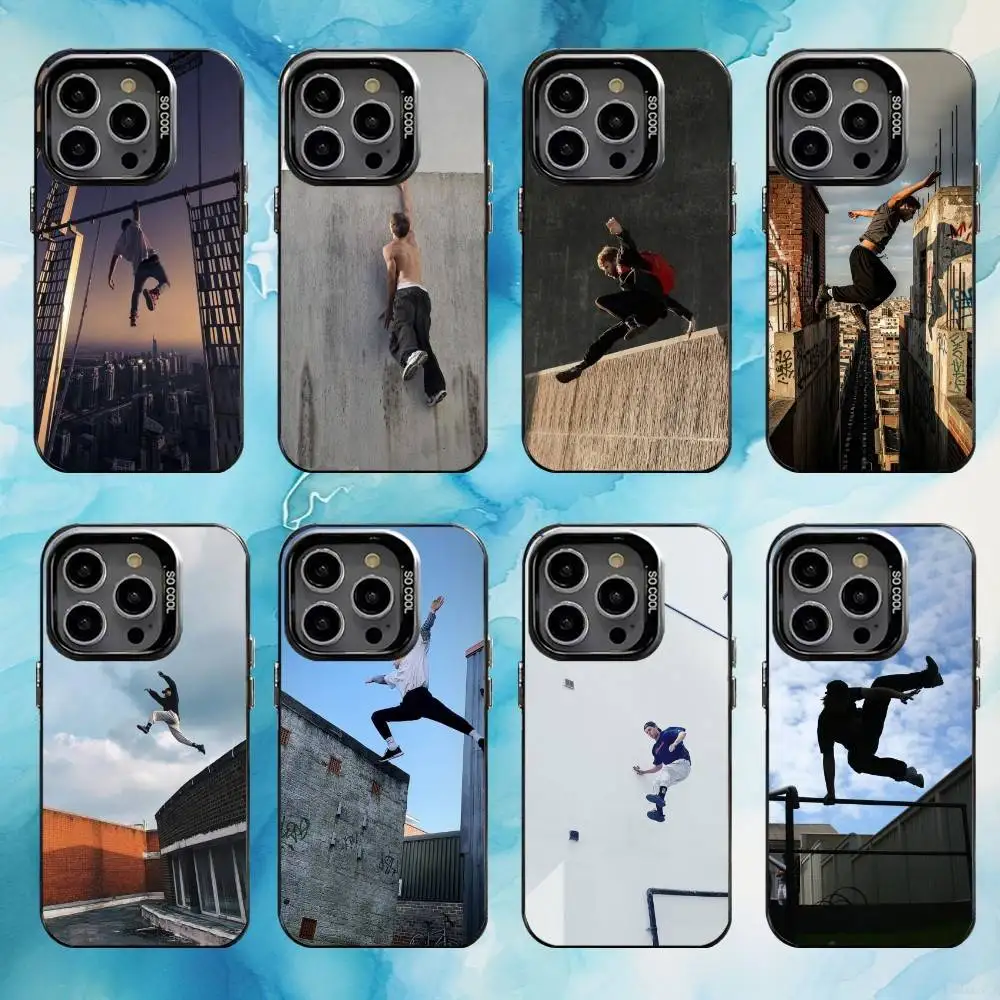 

Parkour Urban Flow Phone Case For iPhone17,16,15,14,13,12,11 Plus,Pro Max Black Candy Matte Shockproof Cover