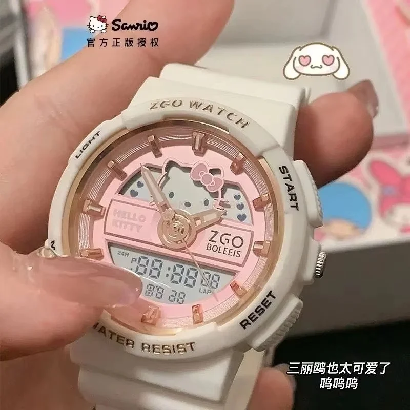 Hot Sale New Wristwatch Girl Alarm Clock Hello Kitty Waterproof Sports Digital Watch My Melody Kuromi Little Twins Watches Gifts