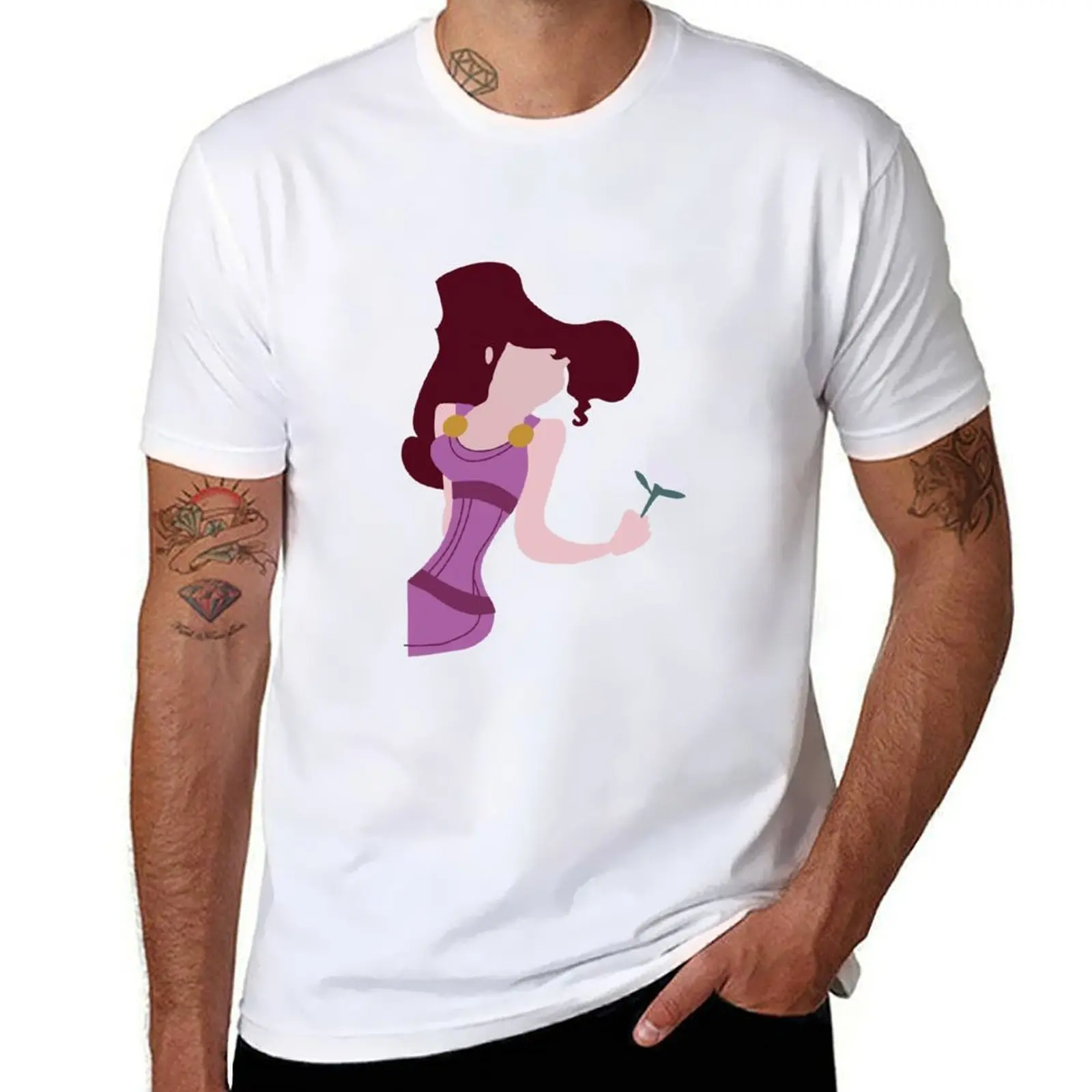 Camiseta Meg-Hercules, Camiseta Básica de Algodón Que No Se Encoge