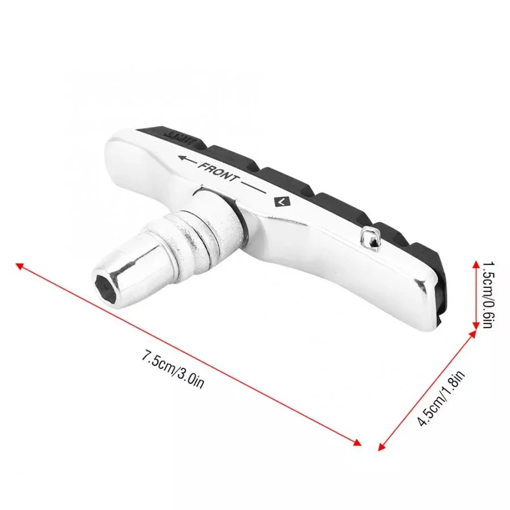 알루미늄 교체 가능한 산악 자전거 브레이크 블록, 고무 시트, 자전거 브레이크 신발, V 브레이크 패드
