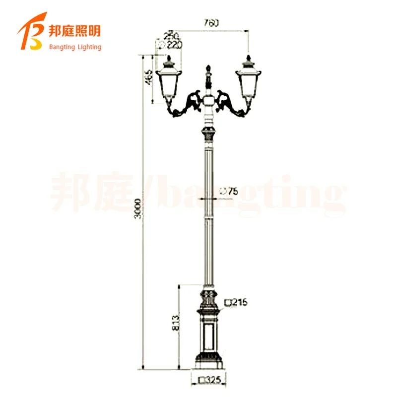 Die-cast aluminum 50w 100w outdoor waterproof IP65 pathway landscape courtyard street lamp garden light