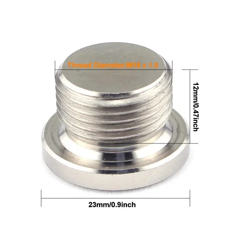 1 Juego de Adaptador de Acero Inoxidable para Sensor de O2, Rosca M18x1.5, Estilo con Muescas, para Soldar en el Escape