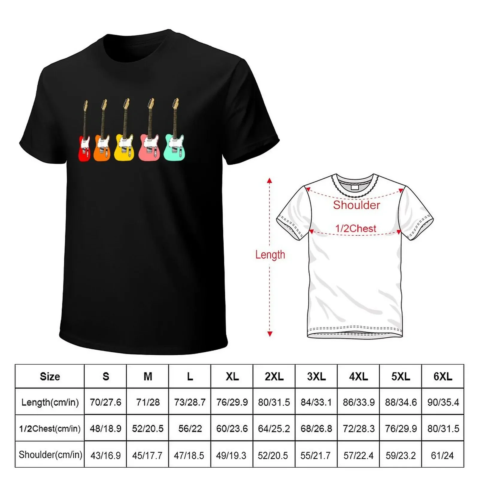 Telecaster Electric Guitars T-Shirt anime tshirt custom shirt oversized graphic tee Short sleeve tee men