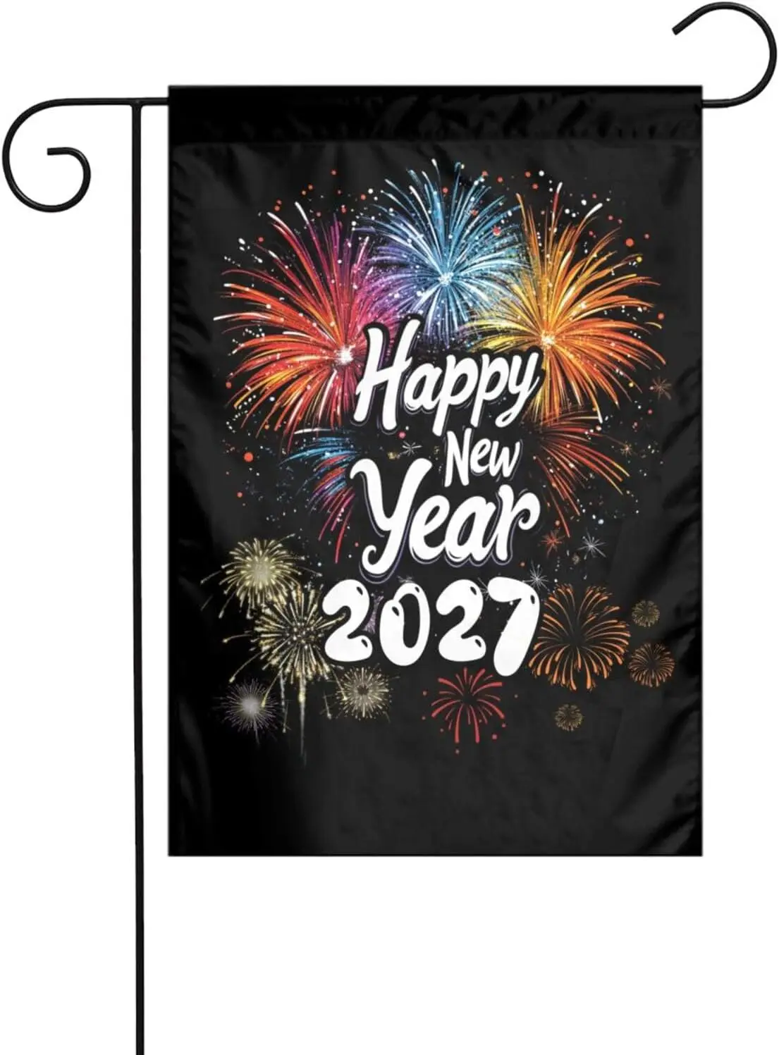Happy New Year 2027 Party Bright Double-Sided Garden Flag 12x18 Inches: Add Charm To Your Yard! yyi