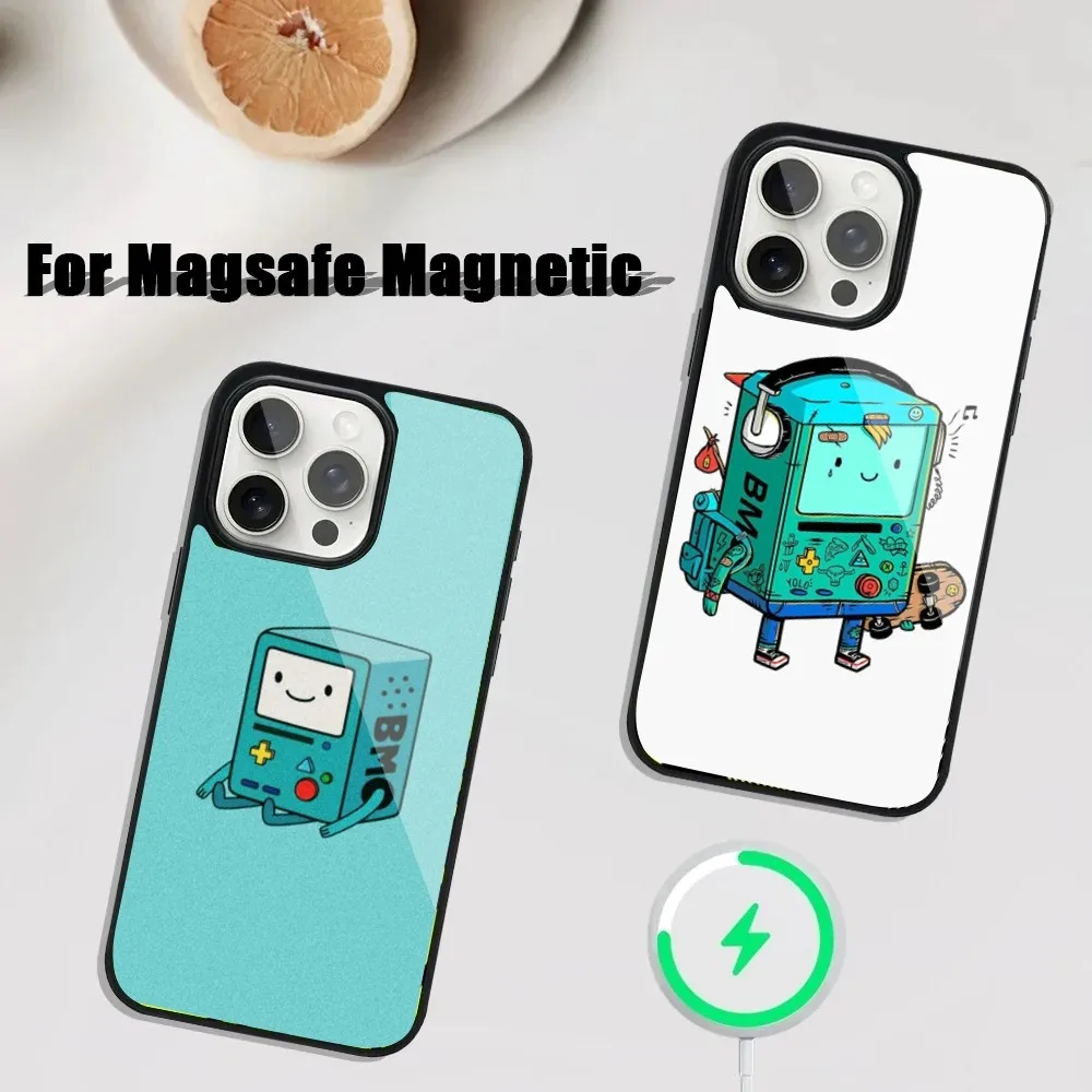 BMO A-Adventure T-Time  Phone Case For iPhone 16,15,14,13,12,11,Plus,Pro,Max Mini Magsafe Magnetic Wireless Charging