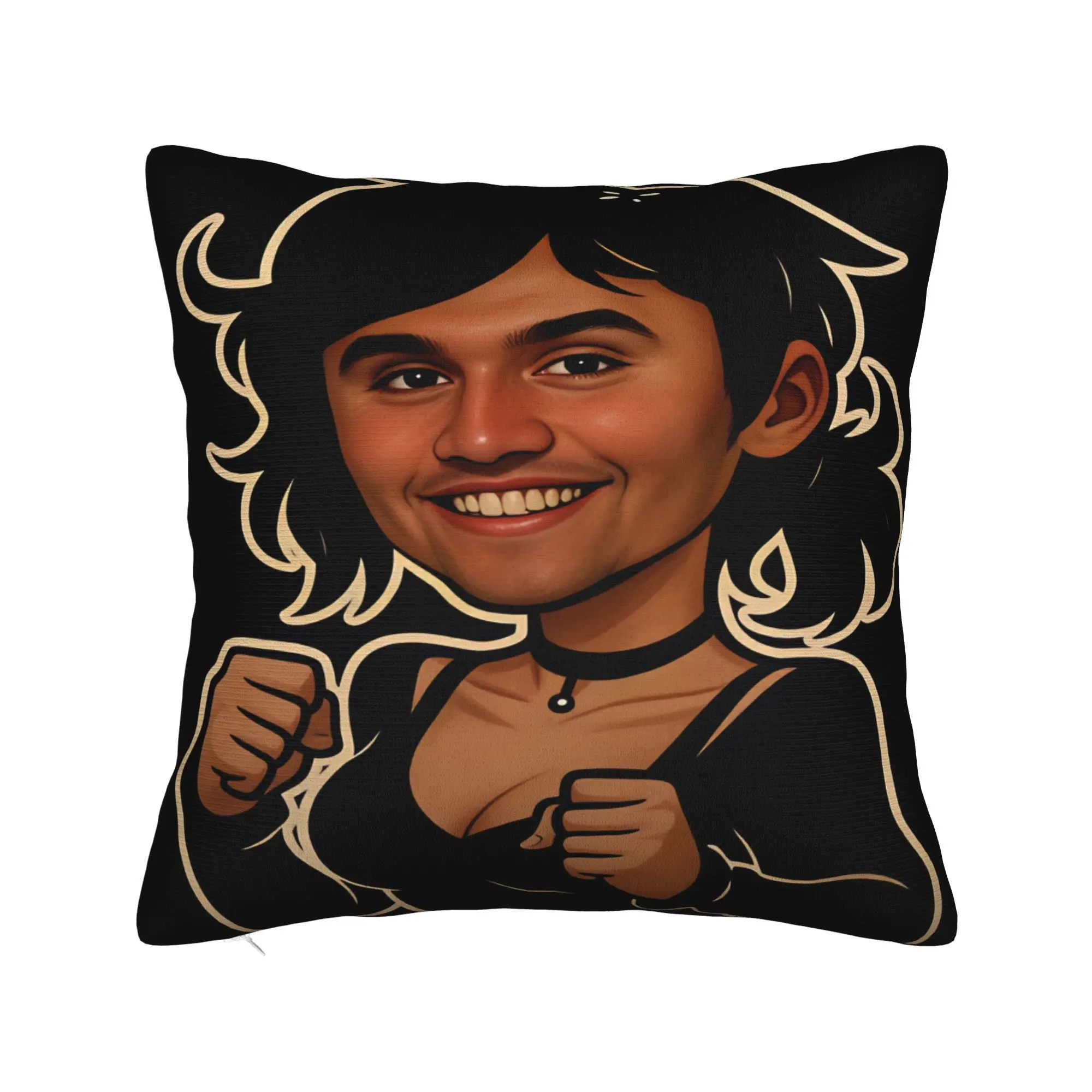 Charlie Kirk Cartoon Portrait Pillow Cover  Fashion Pillow Case For Sofa Car Home Decor Square Pillowcases Gift Idea