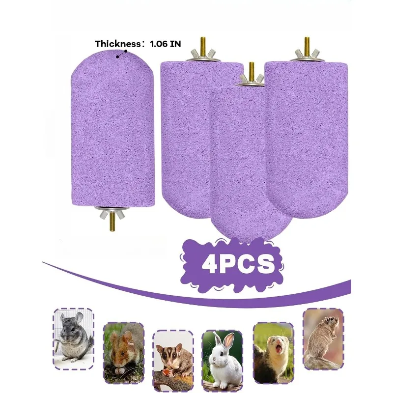 4er-Set Bimsstein-Plattformen für Haustiere, Chinchilla-Lava-Plattformen, Kletterplattformen für Ratten, für Totoro, Eichhörnchen, Meerschweinchen, Hamster, Lila