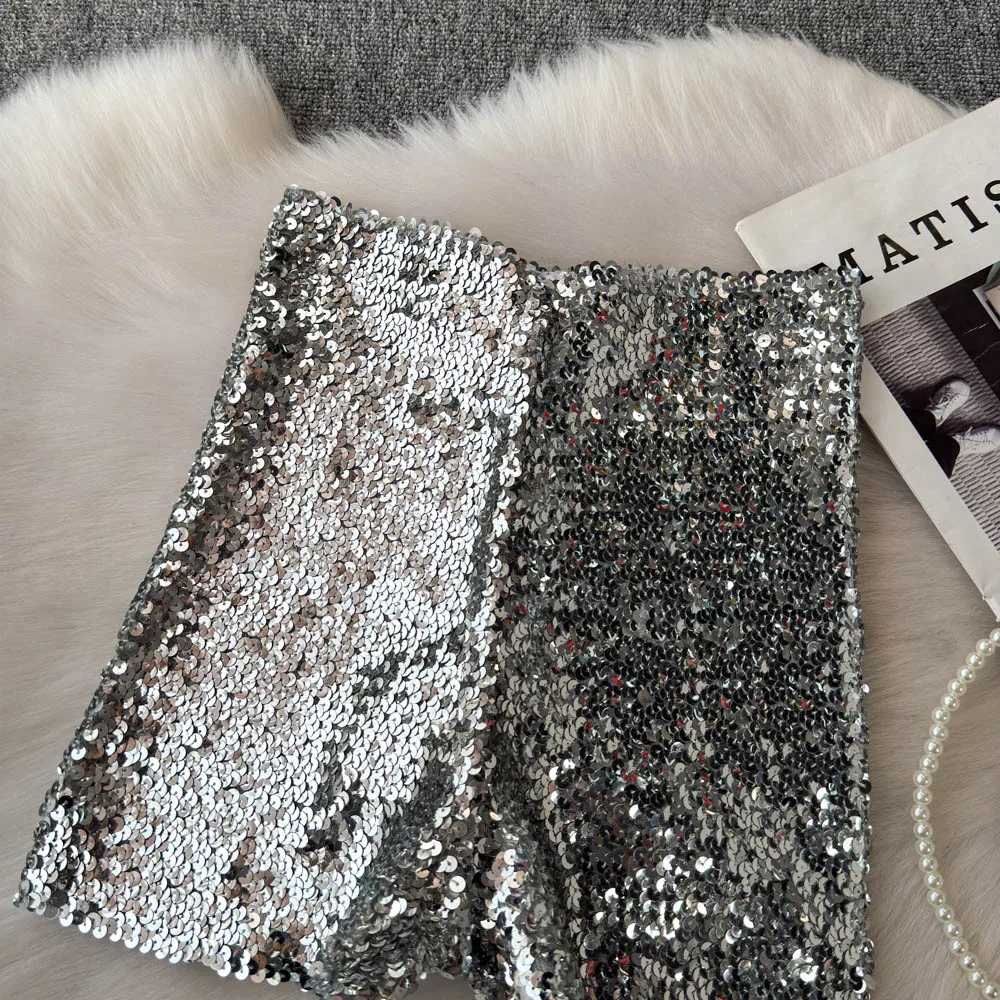 Shinny Sequins Short Pants Women Hot Summer High Waisted Female Booty Shorts Sexy Girl Streetwear Y2k Short Pants Dropshipping