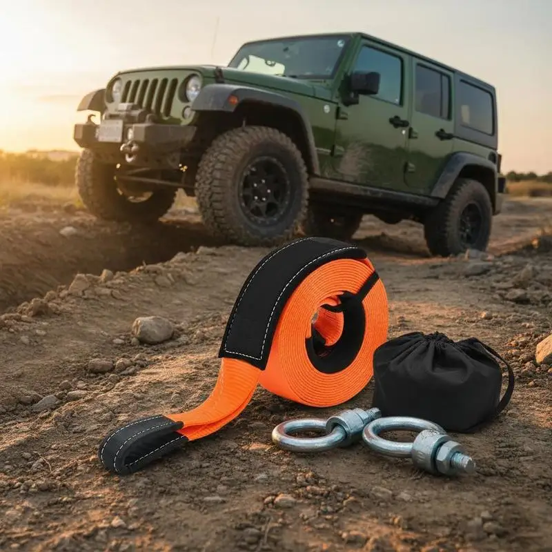 

Tow strap recovery kit, 16329 kg, tow rope with storage bag & 19 mm D-ring shackle, emergency heavy-duty strap for SUVs, pickups, trucks, boats, off-road vehicles, 76.2 mm x 9.1 m