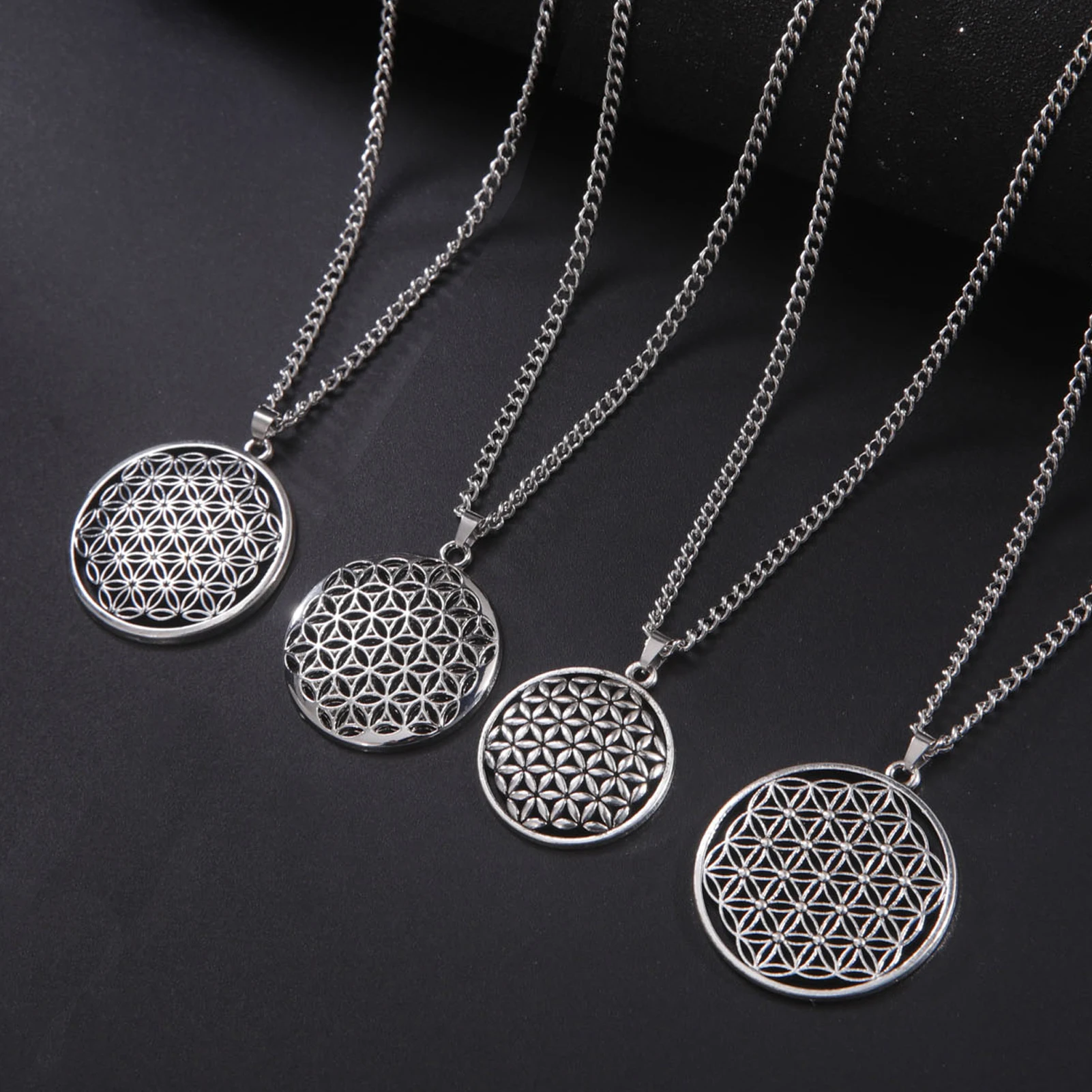 Fishhook Flower Of Life Necklace Supernatural Amulet Talisman Egyptian Style Hope Chain Gift For Man Woman Pendant Jewelry