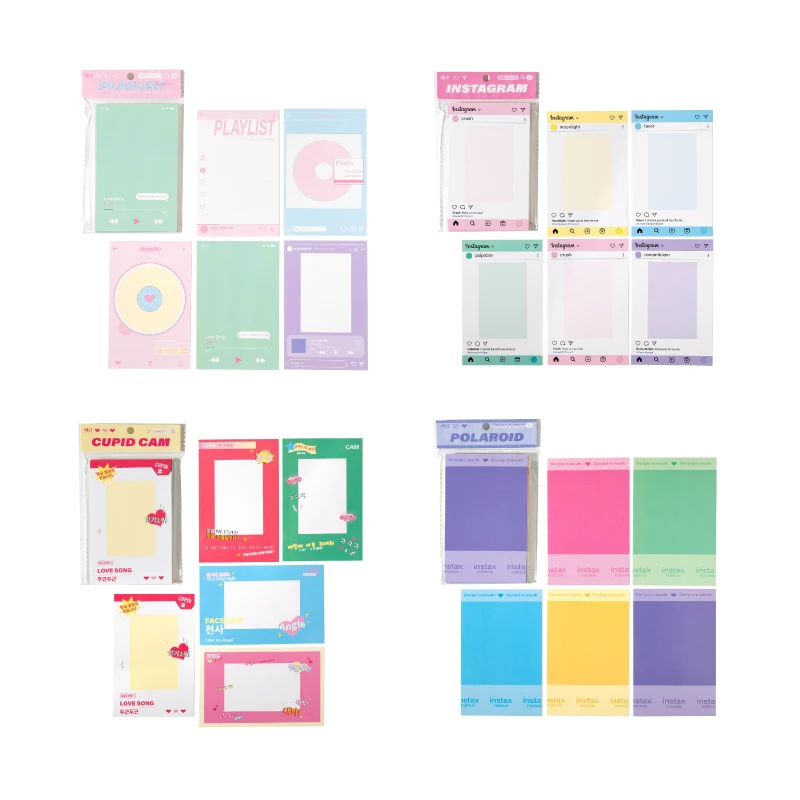 20Pcs Kawaii Ins Paper Card DIY Decoration Idol Photocard Scrapbooking Diary Background Collage Material Paper Stationery