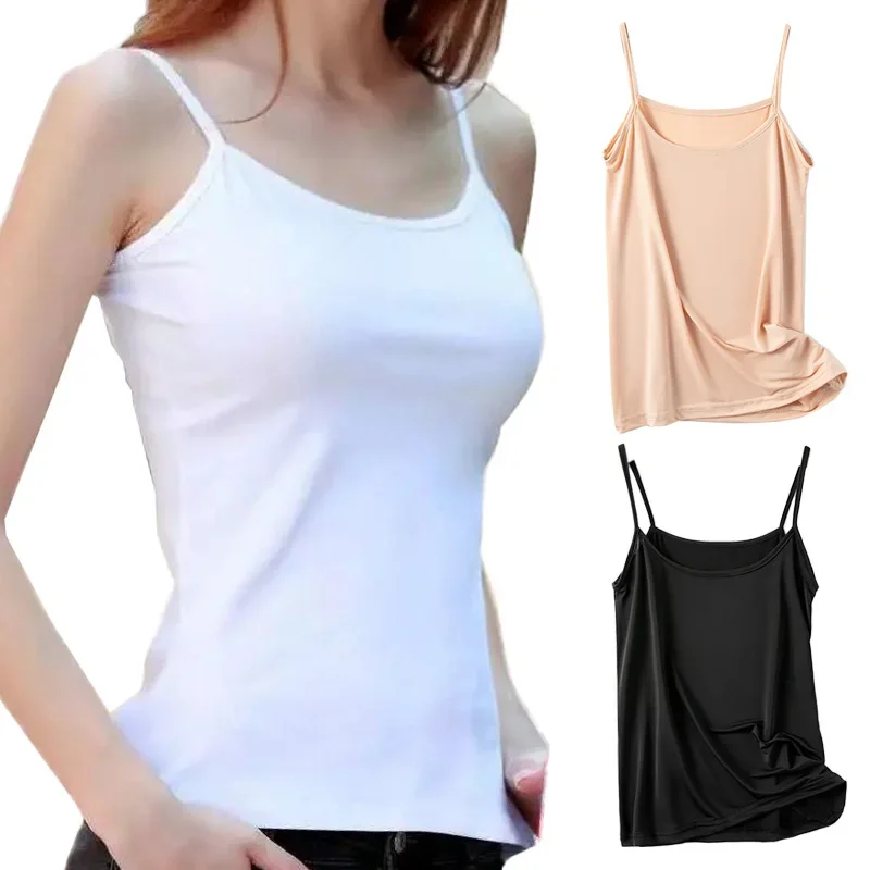 Women Sling Vest Summer Girls Sexy Strap Cotton Camisoles Crop Tops Ladies Sleeveless Sports Yoga Fitness Base Vest Tops Thin