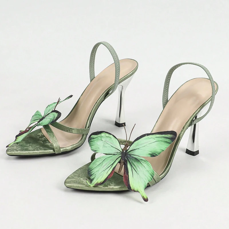 

Модные женские сандалии с острым носком и открытой пяткой на высоком каблуке, пикантные туфли для ночного клуба, свадьбы, выпускного вечера, туфли-лодочки, Zapatos Mujer