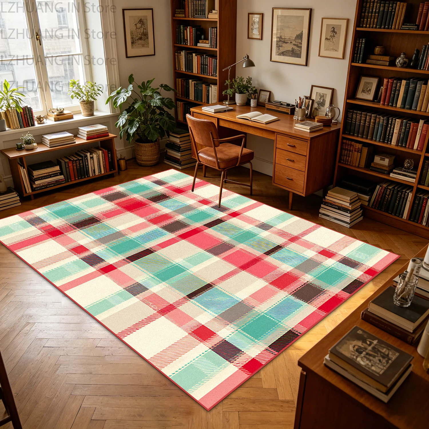Retro Classic Scottish Tartan Plaid Area Carpet Antiskid Washable Cloakroom Rug Soft Fluffy Room Decoration Aesthetic Mat