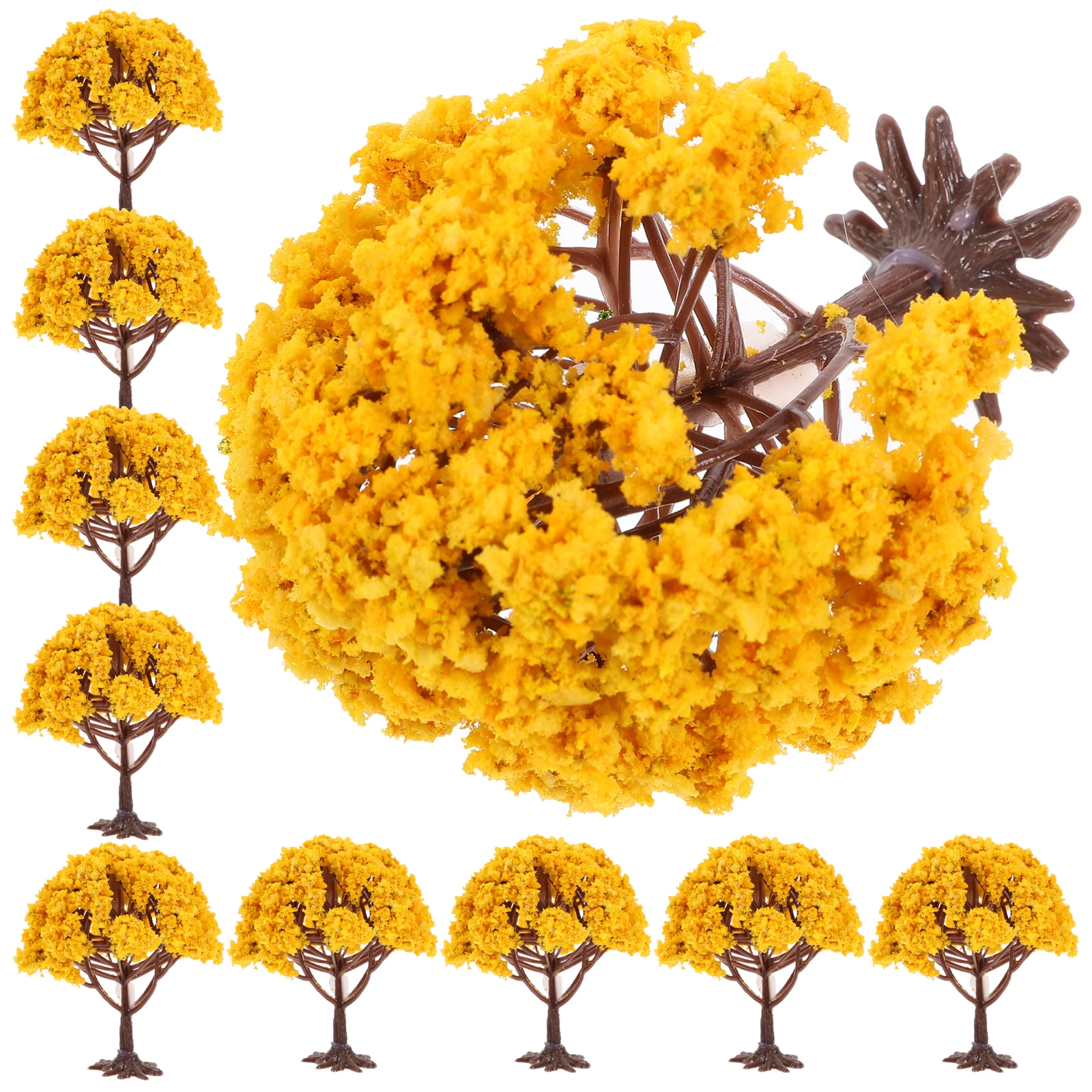 

10pcs Mini Artificial Tree For Sand Table Diy Decor Simulation Landscape Scenery Fake Trees Outdoor Garden Lightweight Realistic