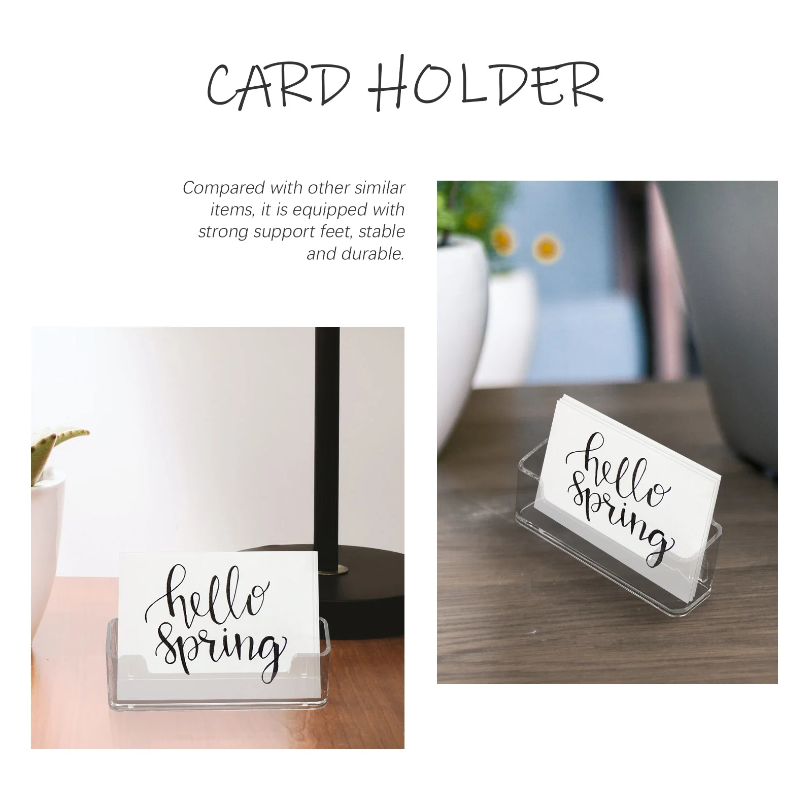 

Acrylic Business Cards Holder 4Pcs Transparent Desktop Stand for Name Cards Visiting Cards Organizer Brochure Display