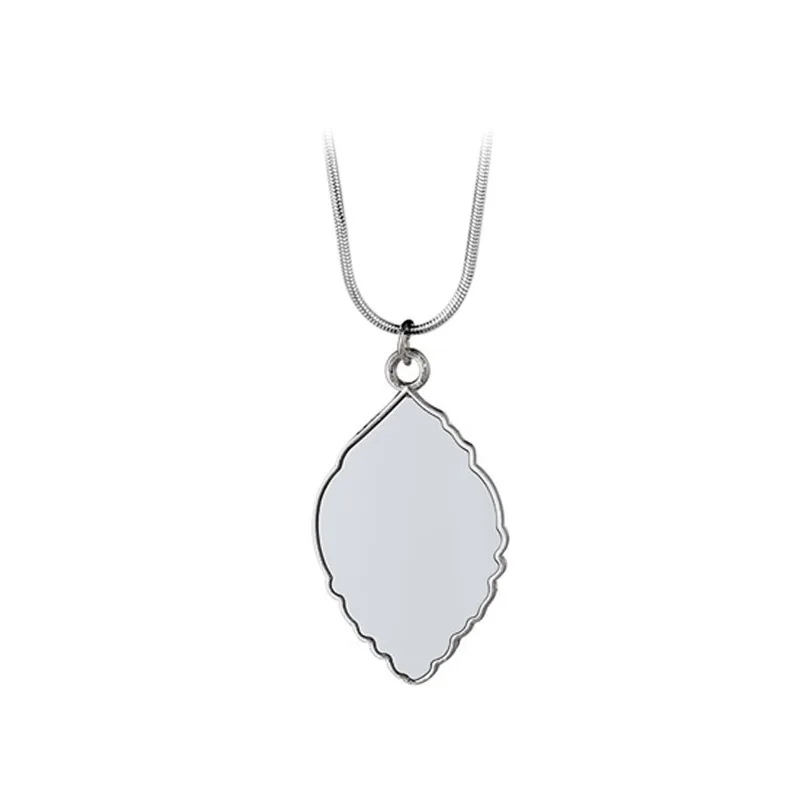 10pcs Sublimation Blank Heart Pendant Necklace Heat Transfer Print Blank Charm Necklace for Creative Women Men Jewelry Gift