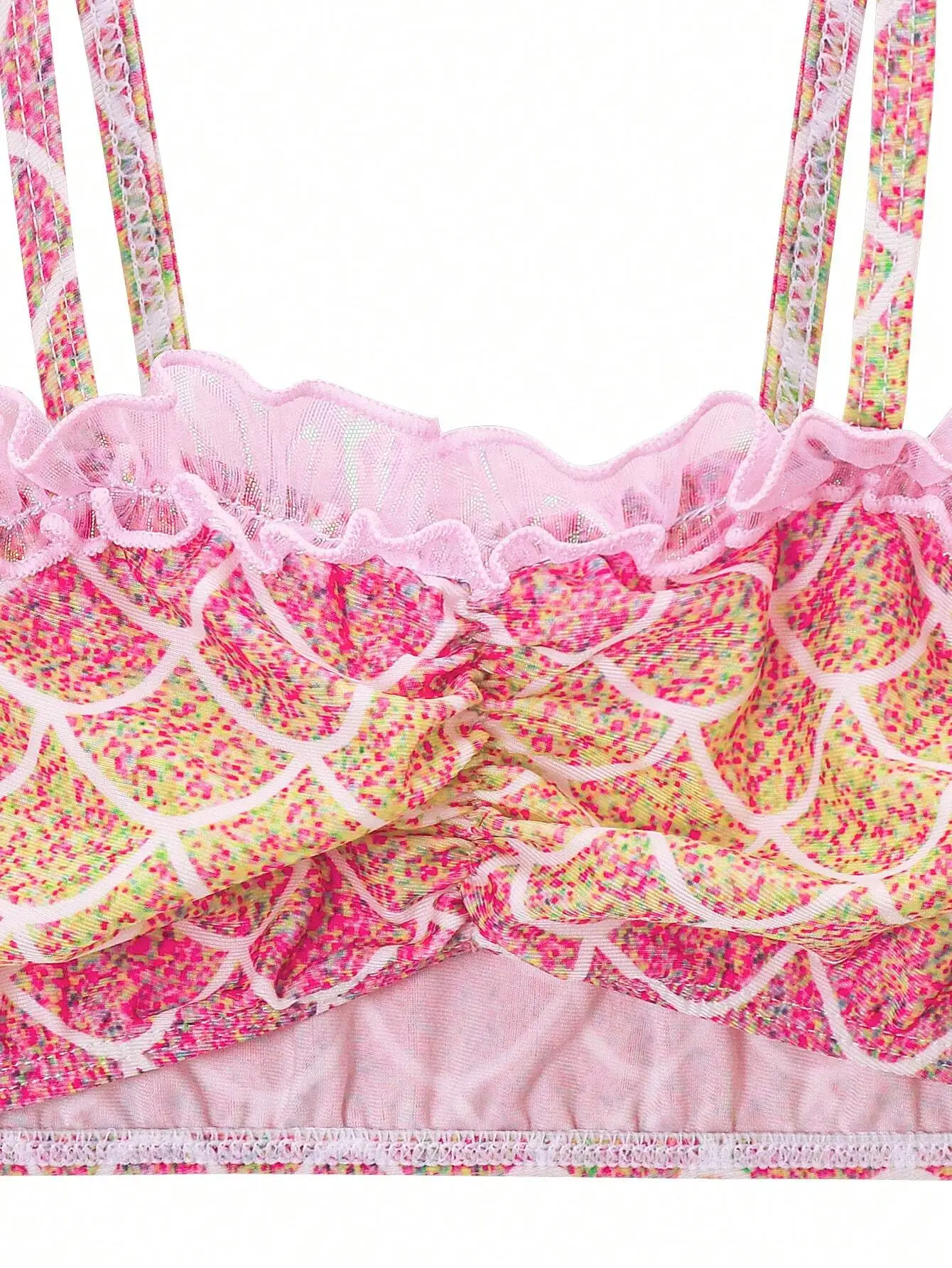 

Комплект бикини с эффектом русалочьего хвоста, сетчатым верхом и рюшами, купальник с оборками