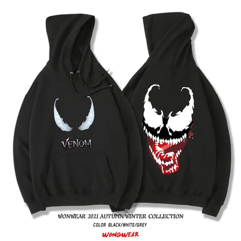 Sweat à capuche fin Marvel Animation Joint pour hommes, pull Venom périphérique masculin, tendance à capuche, Hip Hop, étudiant At, veste de printemps