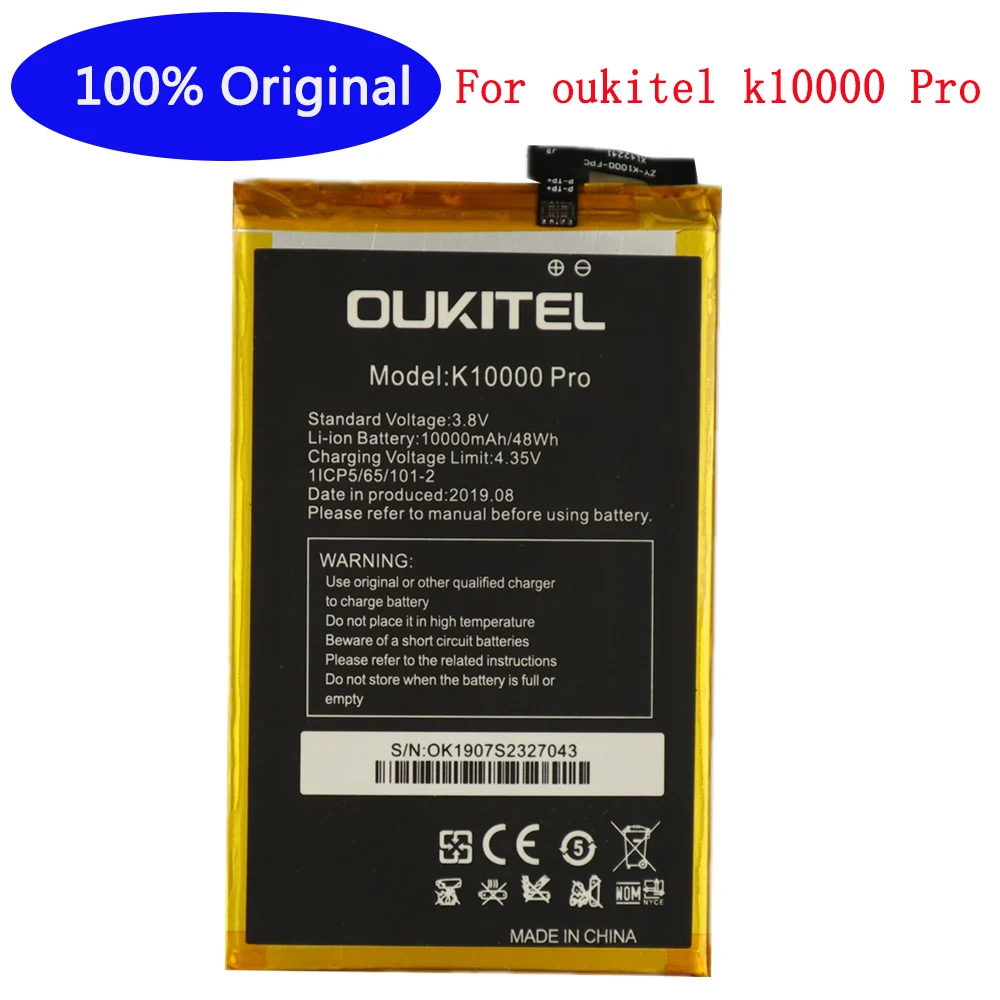 

100% Original Large Capacity 10000mAh K10000 Pro Battery For Oukitel k10000 Pro Replacement Smart Mobile Phone Battery Batteria