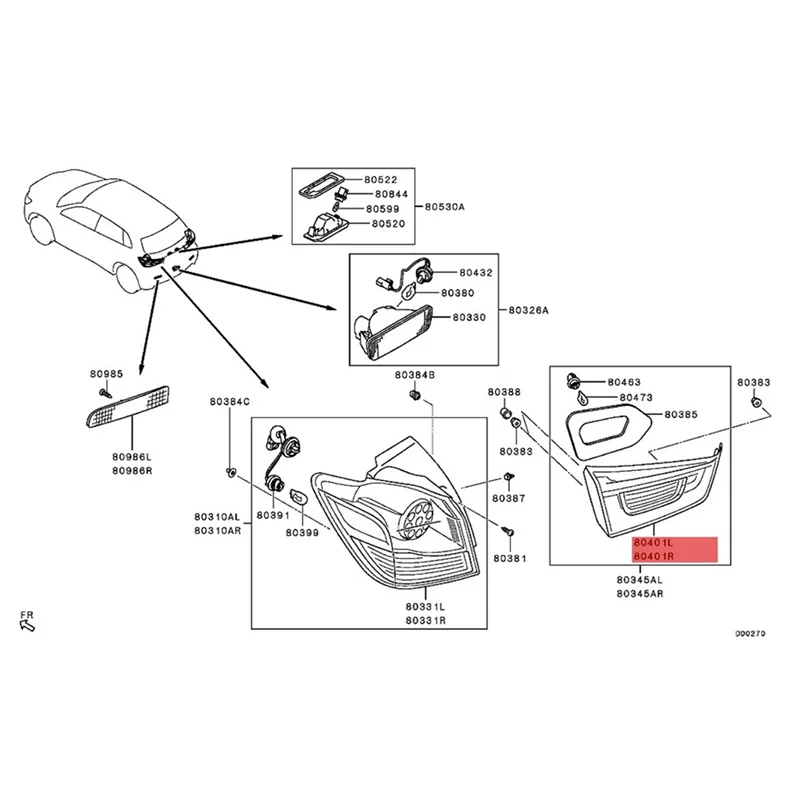 

1Pair Inner Brake Tail Light Assy 8336A085 8336A088 For Mitsubishi Outlander Sport ASX RVR 2011-2019 LED Running Lamp Parts