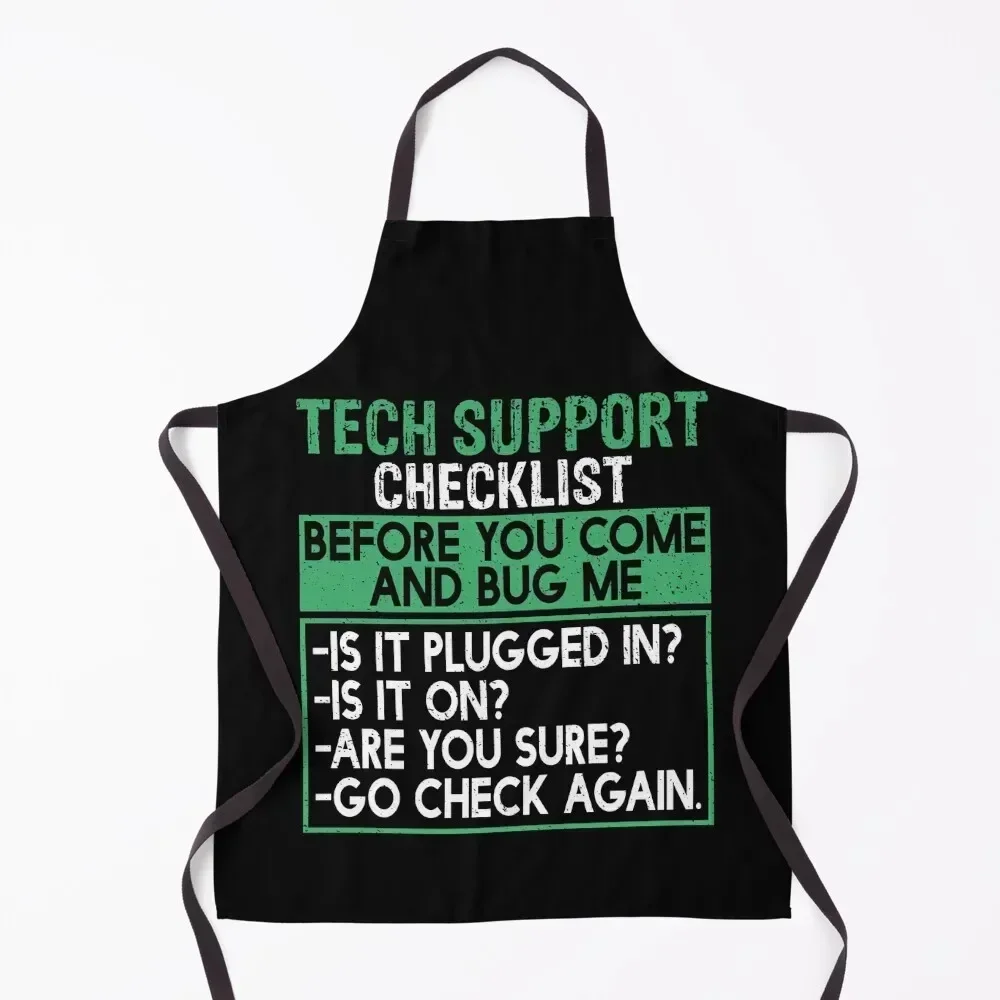

Distressed funny retro tech support funny Apron Household Items Woman Kitchens Waterproof kitchen item Apron
