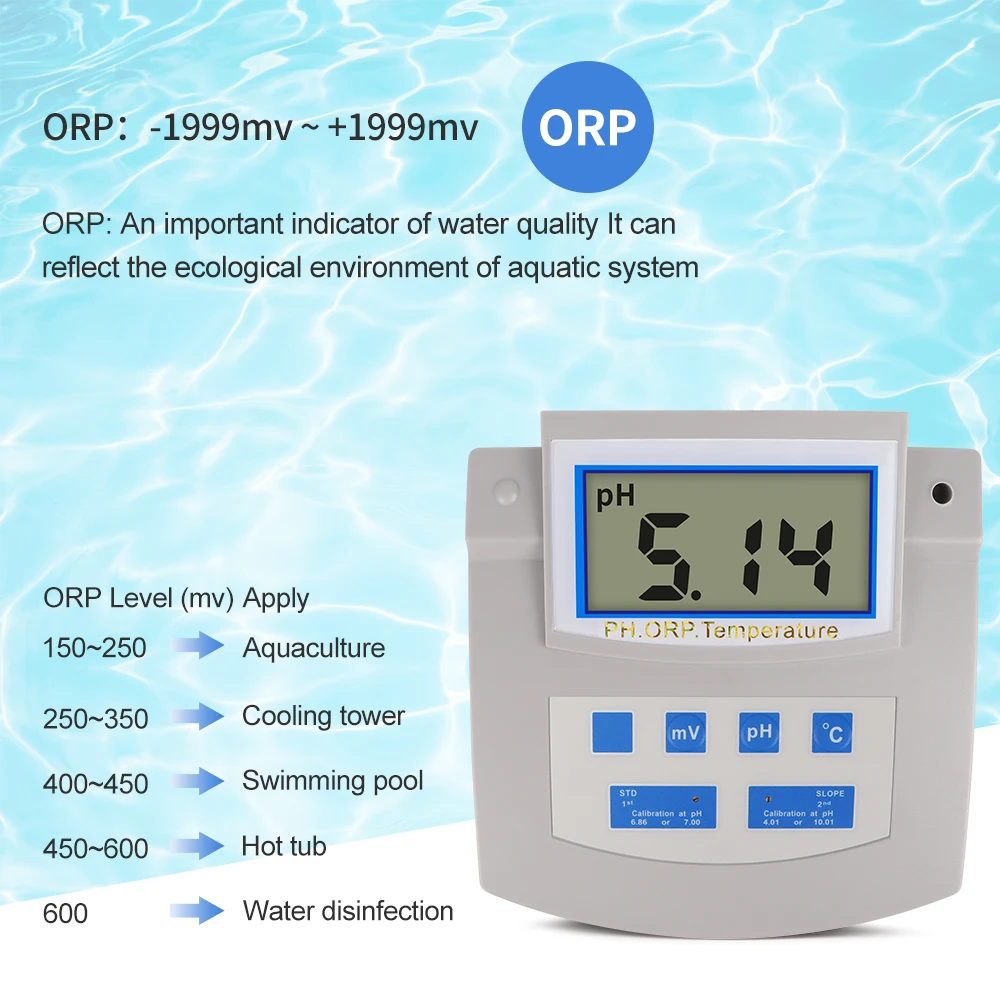 

Multifunctional PH Meter 3 In 1 Water Quality Detector PH Temp ORP Tester Desktop Digital Acidity Meter for Domestic Water Pool