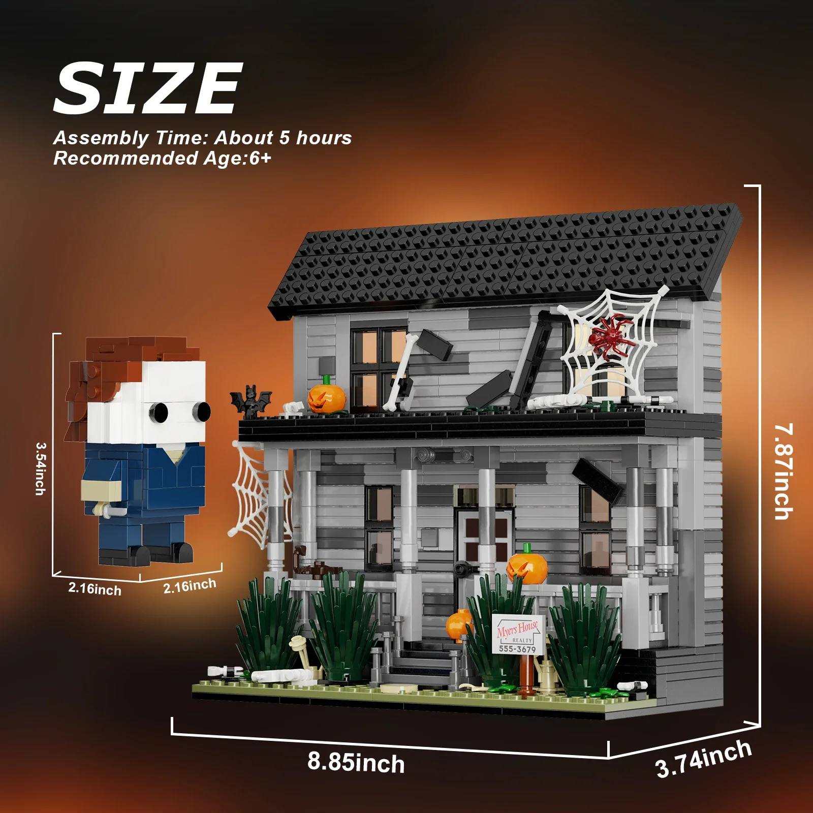 Michael Myers House Building Block ชุดภาพยนตร์สยองขวัญ Iconic Street สถาปัตยกรรมของเล่นเด็กของขวัญวันเกิด