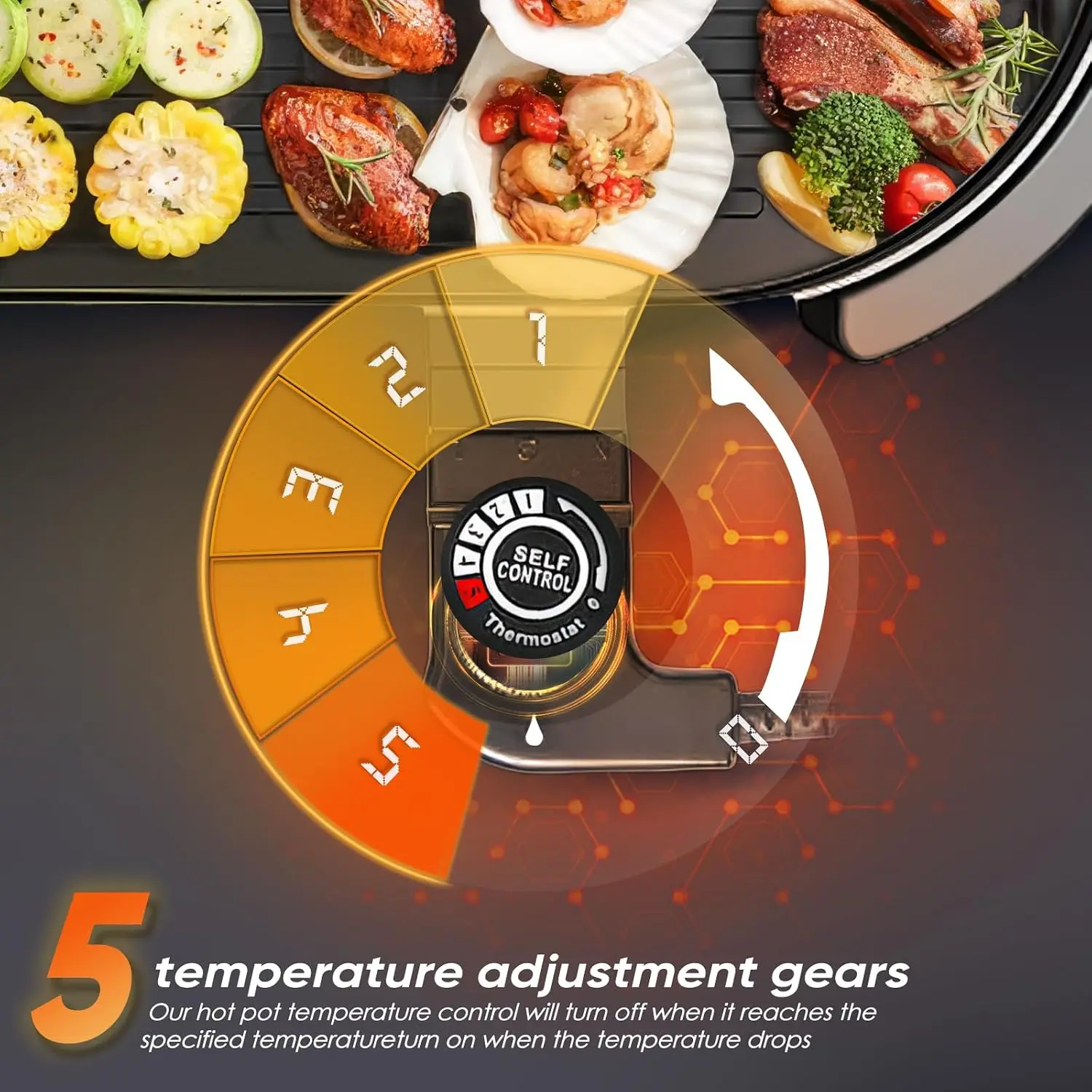 2 in 1 Electric Smokeless Hot Pot with Grill, 2200W Removable Hotpot Pot, Korean BBQ and Shabu Indoor Combo,Non-Stick Skillet
