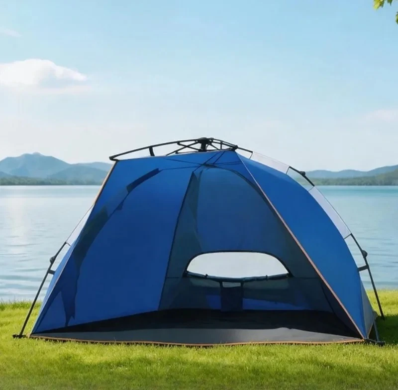 Dual Use Home Outdoor Auto Instant Tent Foldable Portable Sun Shelter for Beach Fishing Camping Gear with Moisture-proof Pad