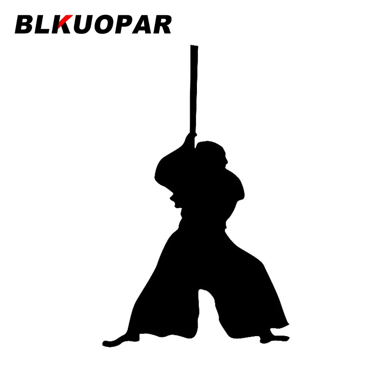 BLKUOPAR الساموراي صورة ظلية ملصقات السيارات يموت قطع شارات الفينيل على الجليد دراجة نارية مقاوم للماء اكسسوارات السيارات سيارة جذع ديكور