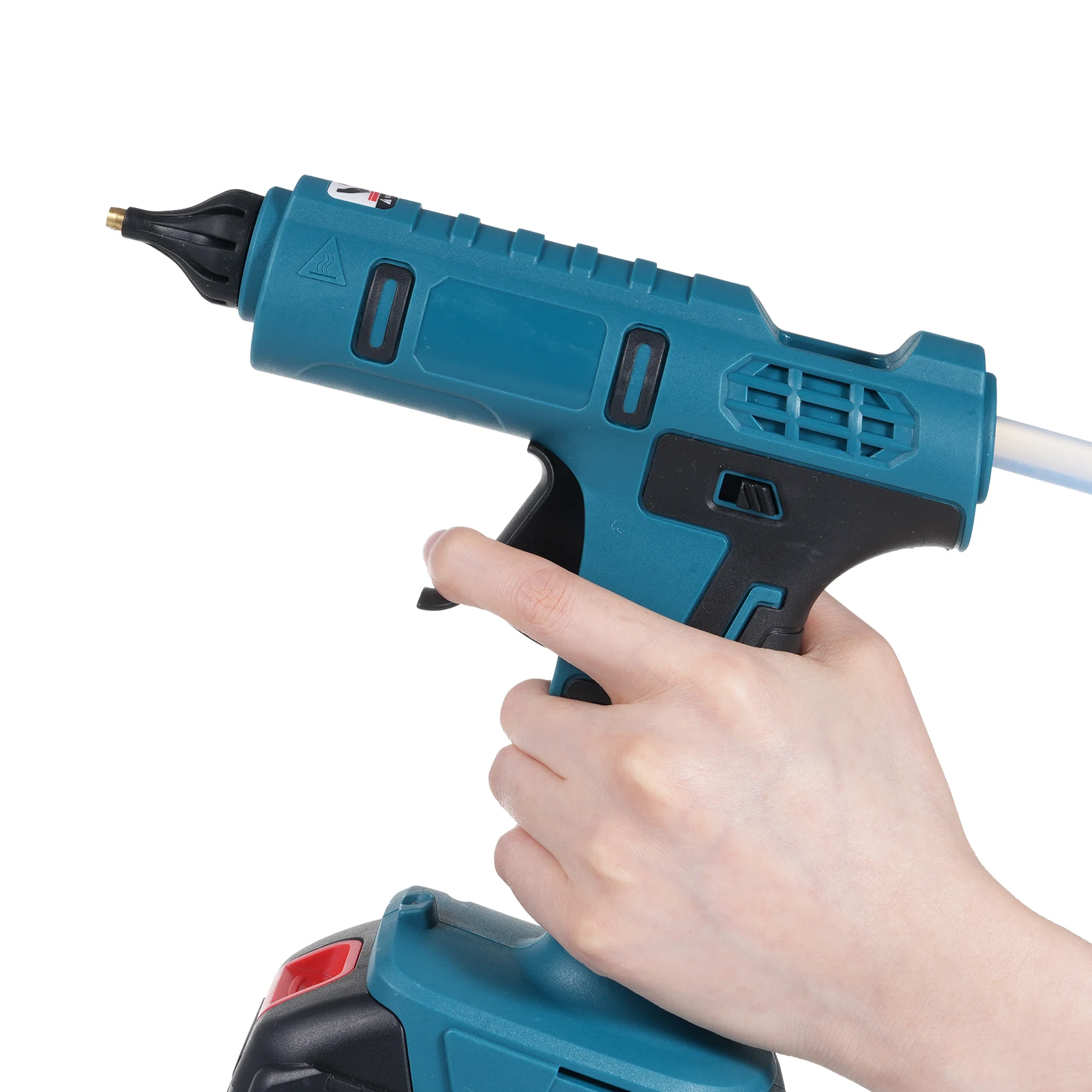 مسدس الغراء الساخن اللاسلكي تسخين سريع مع 20 قطعة عصي الغراء الساخن مصباح ليد لإصلاح الأثاث مع بطارية 18 فولت 1300 مللي أمبير في الساعة #2