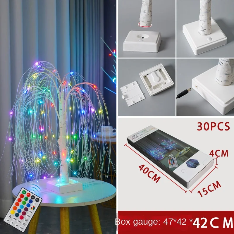 Luci dell'albero di salice, decorazioni per scene di feste di Natale a LED, luci per decorazioni per la casa, regali di compleanno, camerette per ragazze, alberi luminosi