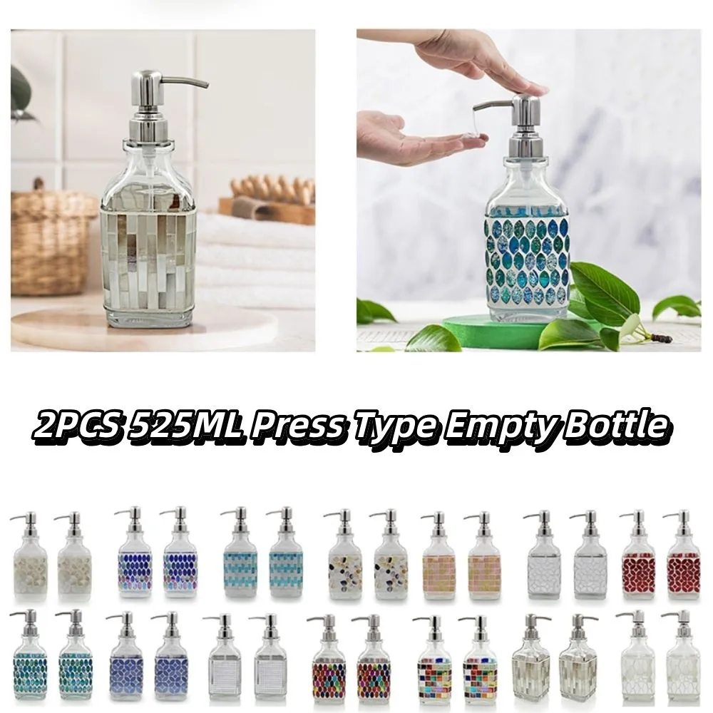 Exquisite Luxury Lotion Bottle Mosaic Artistry High-Volume Press Type Empty Bottle 16oz Capacity Handcrafted Sub Bottle