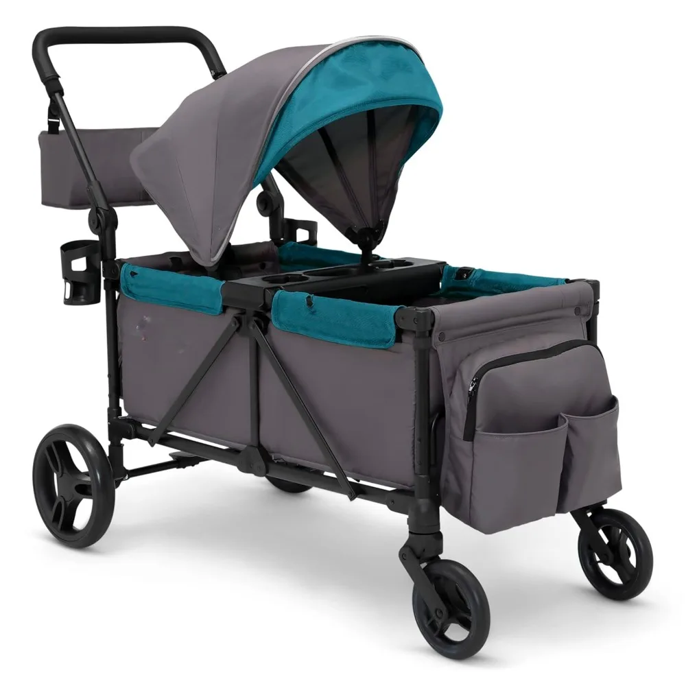 Includes canopy, parent organizer, adjustable handlebars, snack tray and cup holder, gray/blue moon