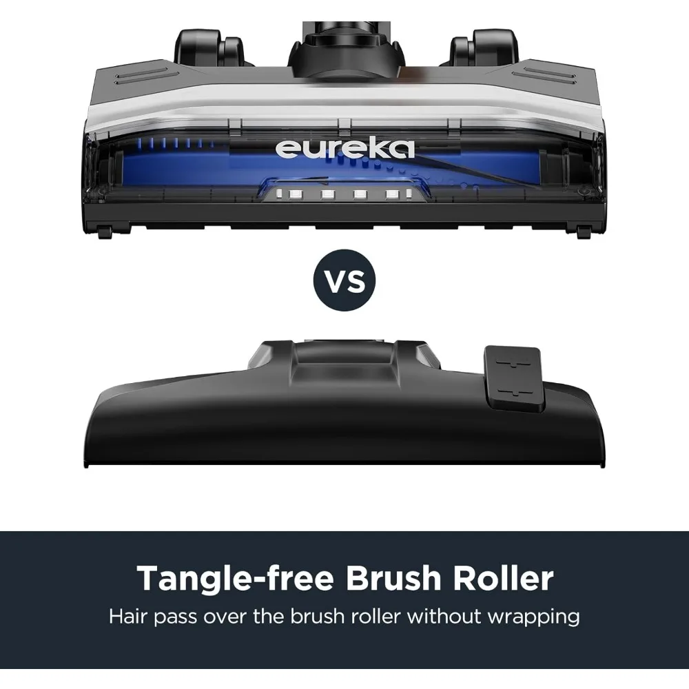 Вакуумный пылесос без мешка с моющимся HEPA-фильтром, всасыванием 16 кПа для ковров/жестких полов, с 3 инструментами для чистки, 2 двигателя