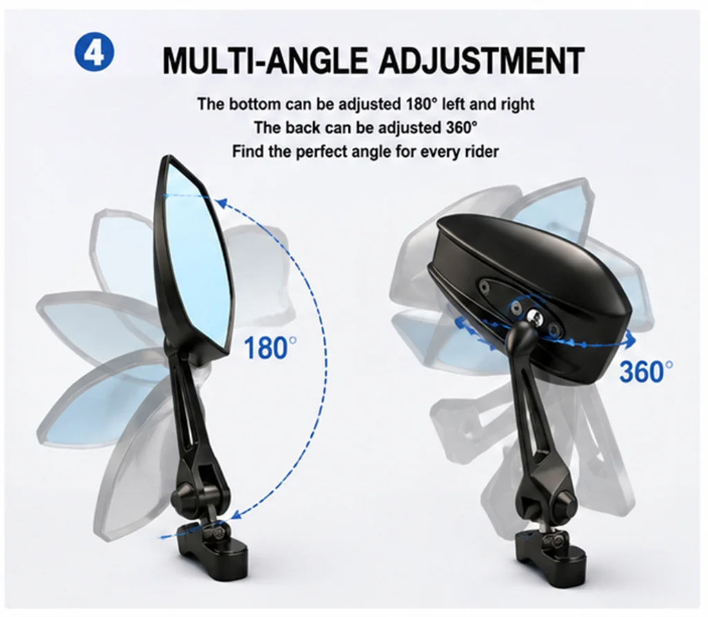 Universal All-aluminum High-end Motorcycle Rearview Mirrors HD Convex glass For Honda Steed Shadow 400 600 VLX400 VLX600 VT400C view 5
