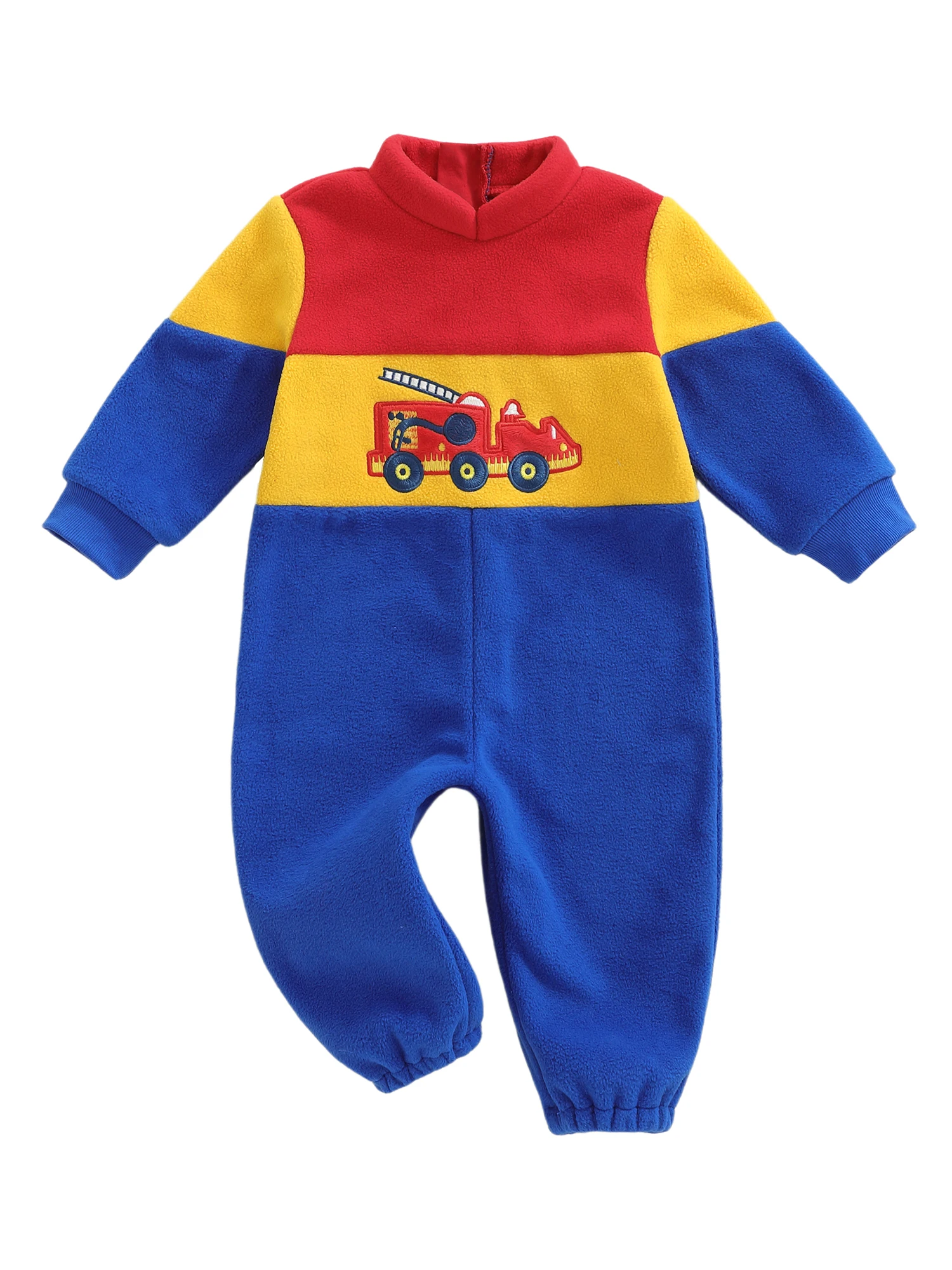 

Зимний комбинезон для маленьких девочек на подкладке шерпа с капюшоном и вышивкой снежинок, длинными рукавами и воротником-стойкой, полный комбинезон