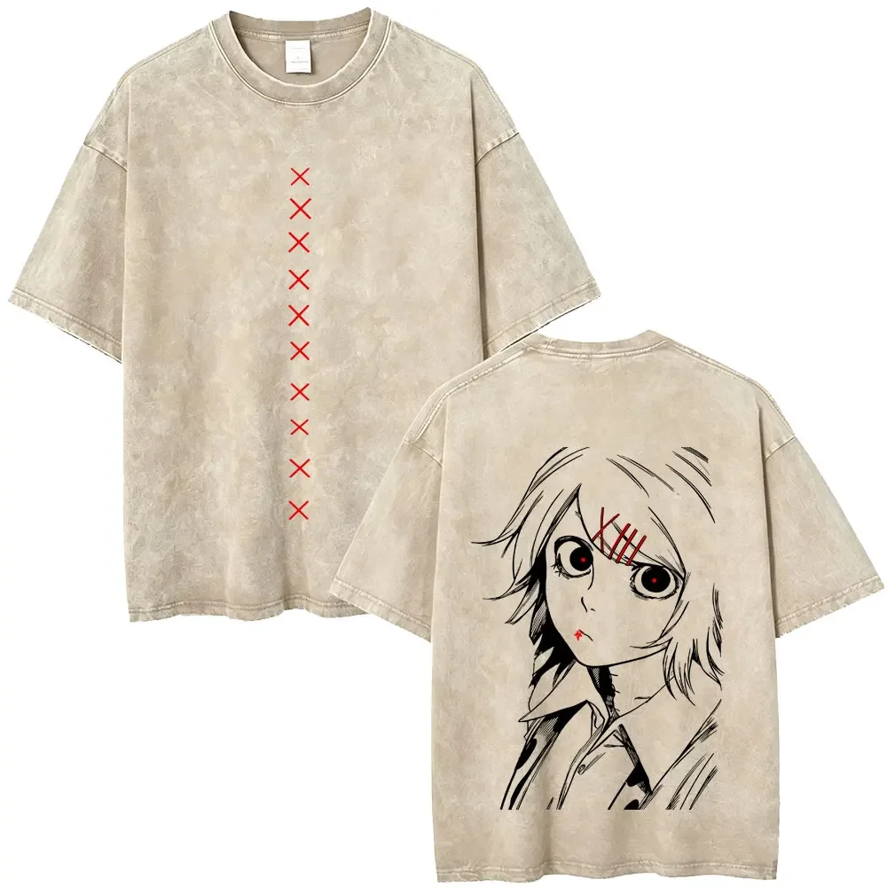 Vintage Graphic T Shirt Unisex Oversized Butterfly Red Spider Lily Print Short Sleeve Tee Men Women Gothic Streetwear Top
