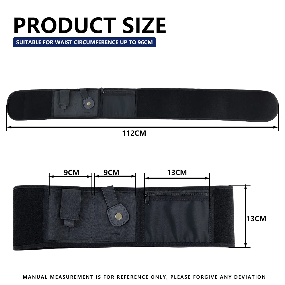 Portable Waist Sealed Pistol Holster Universal Concealed Carry Belly Band Gun Holster for Glock Sig Sauer