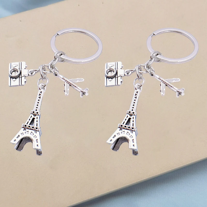 

Lovely Mini Paris Eiffel Tower Keychain Aircraft Camera Bag Pendant Keyring Jewelry Gifts Travel Souvenirs Gift Accessories