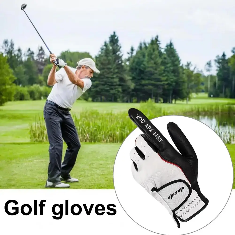 Men's Golf Glove Left Hand Golf Glove Rain Grip All Weather For Golfer Breathable Non-Slip Faux Leather Glove Golf Accessories