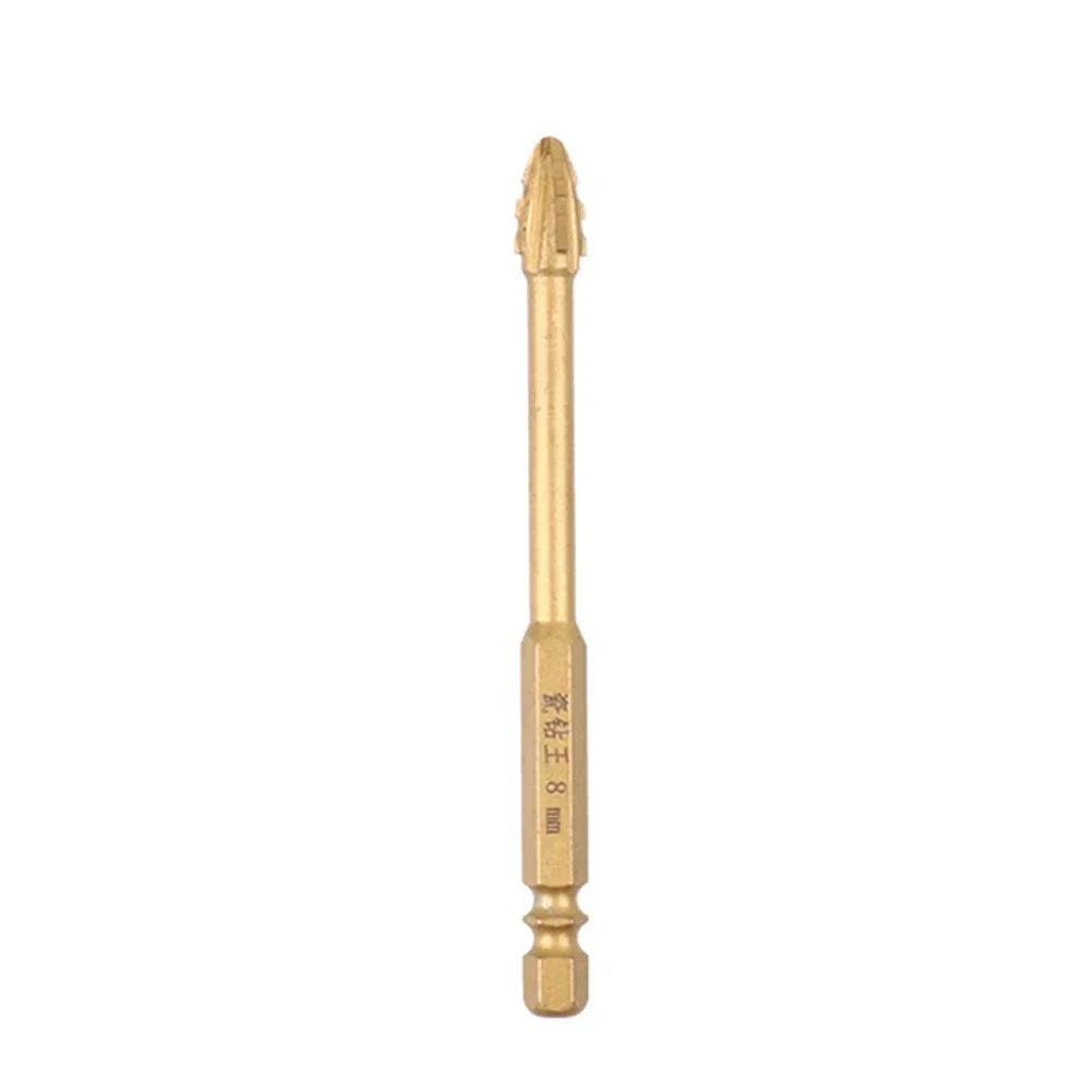 Glass Drill Bit Four-Blade Drill Bit Heat Dissipation Keen-edged Multiple Sizes Sawtooth-shaped Design Wear-resistant