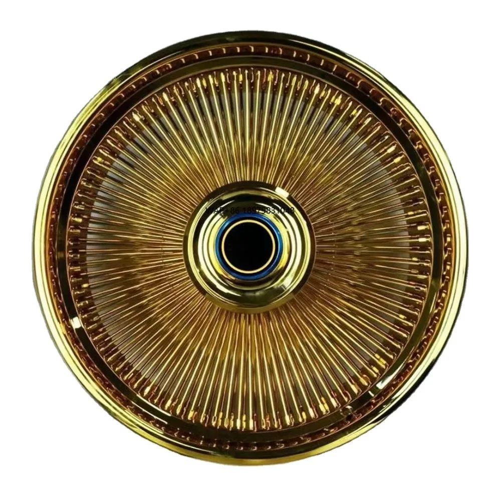

20 22 24 26 Inch Spoke Rims Floating Center Cap Style for Classical Car Wheels Aluminium Gold Wire Wheels