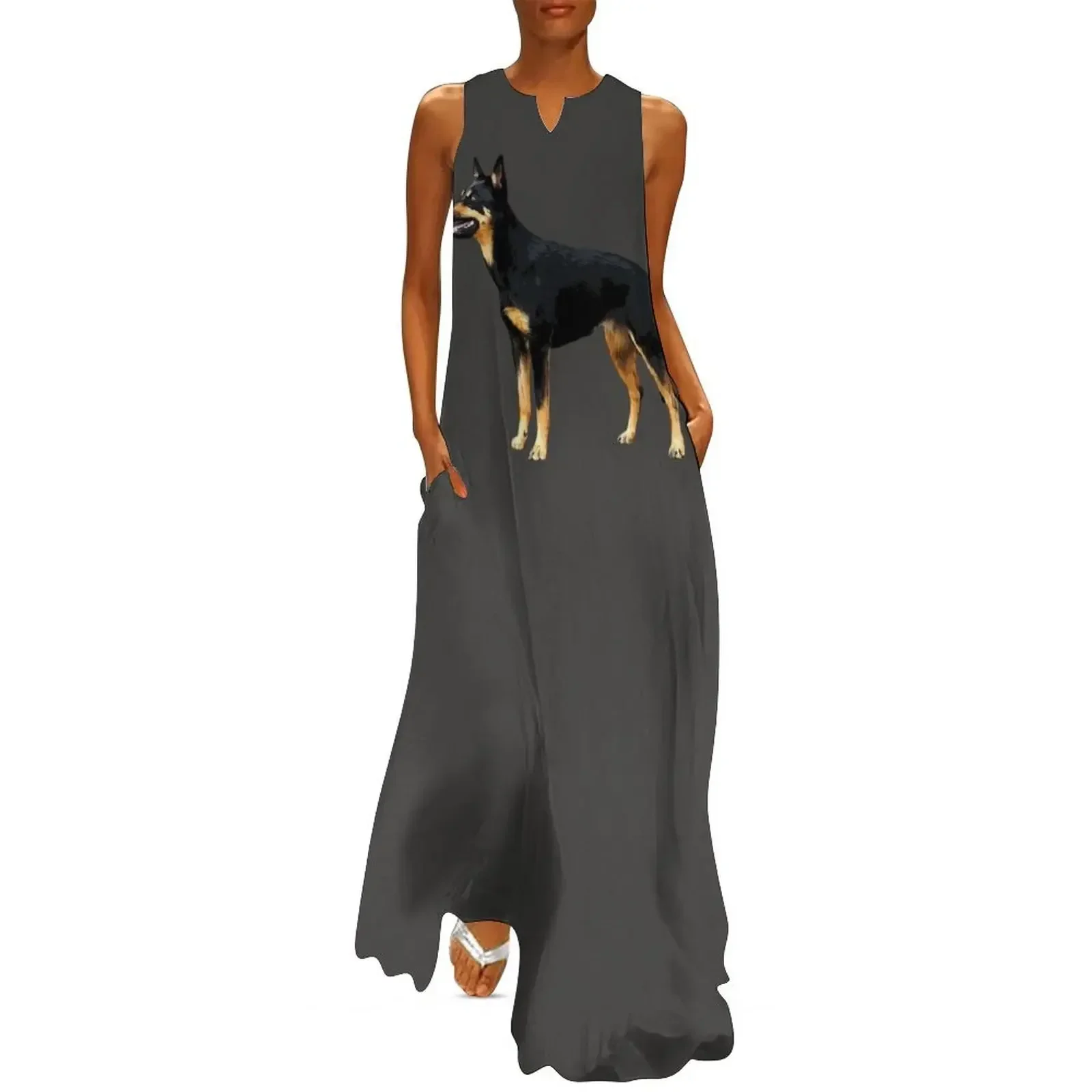 

Kelpie- Australian Black and Tan Kelpie Long Dress Women's skirt dress summer 2025 women Dresses gala Dress