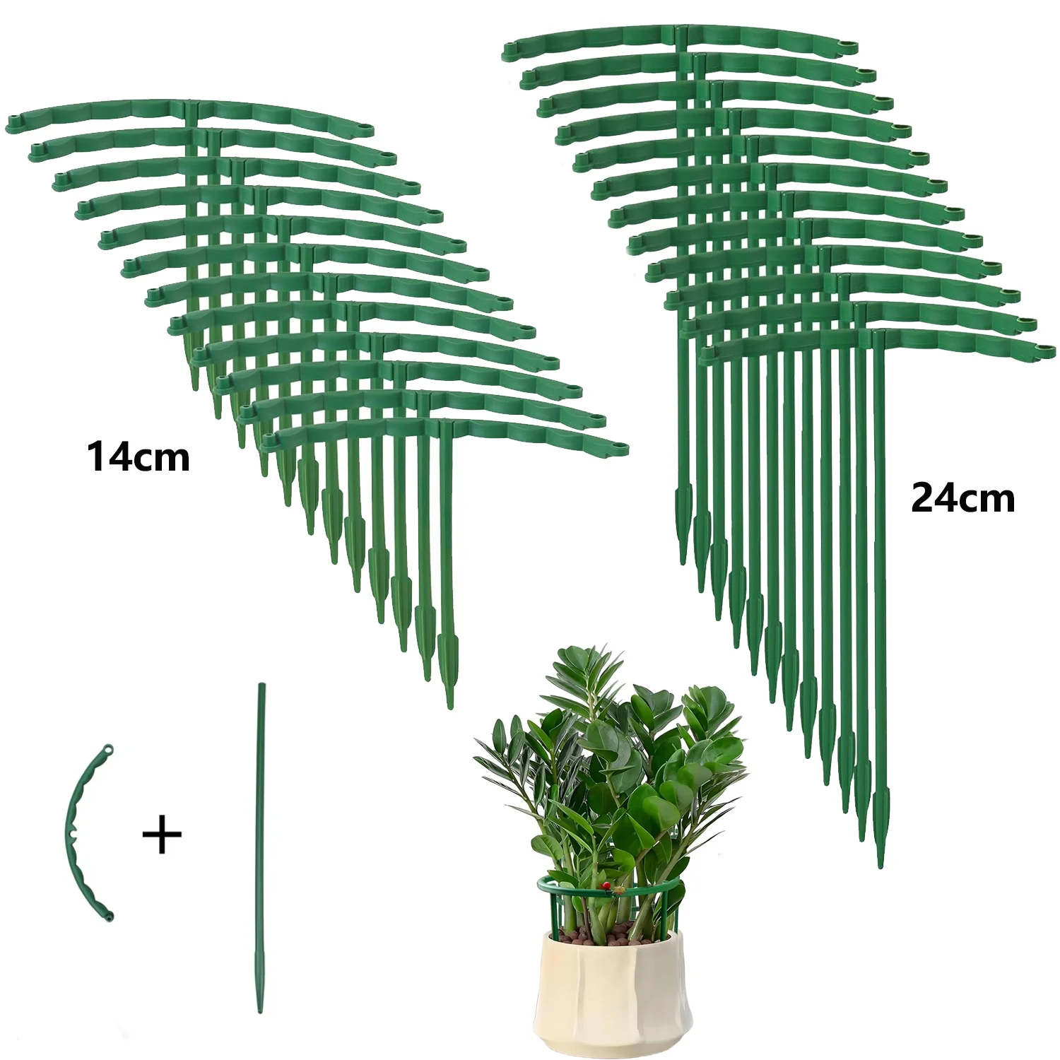 4/8PCS Plant Support Pile, Semi-Circular Plant Support Ring, Plastic Plant Cage, Flowerpot, Climbing Grid Frame