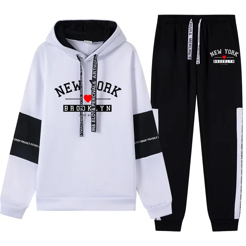 

New in Mens Tracksuit Printing Casual Single Piece Sweatshirts Sweatpants Home Hoodie Pants Sports Jogging Mens Clothing Student
