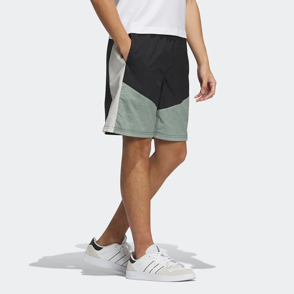 

Adidas Color - block Sports Shorts. Black - gray - green Design, Ideal for Summer Casual Scenarios