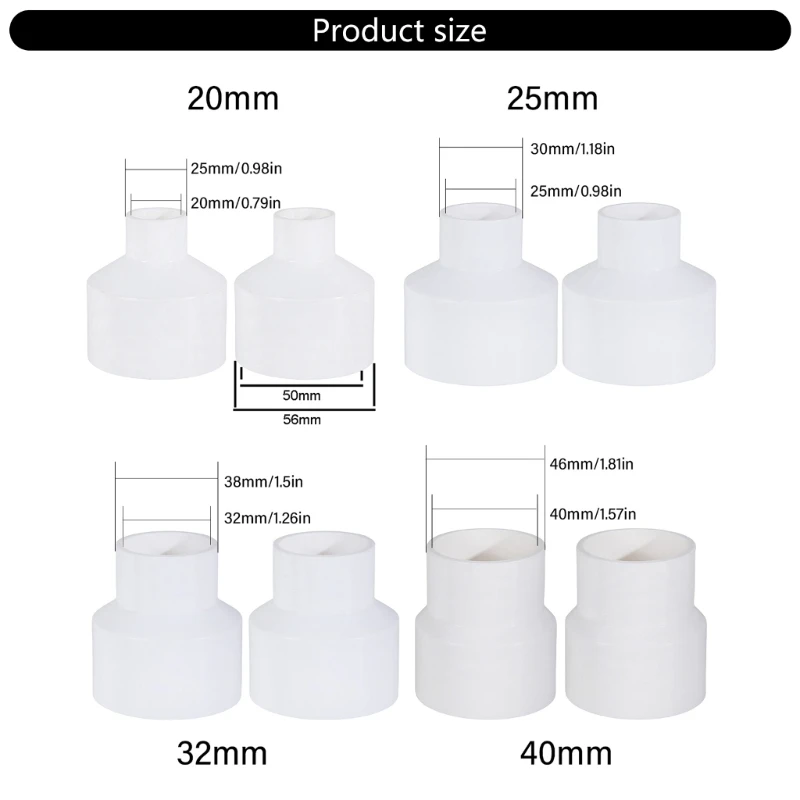 E41W Efficient Adapter for 50mm Duct Fans, Selectable Inner Diameter