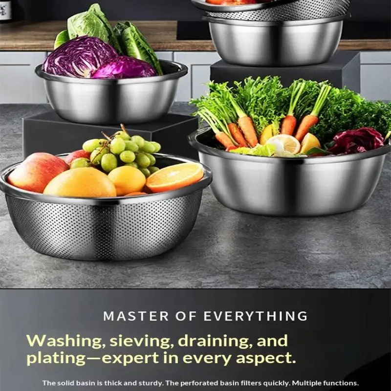 

Крупный дуршлаг из нержавеющей стали Makapal, пищевой, для кухни, с функцией слива